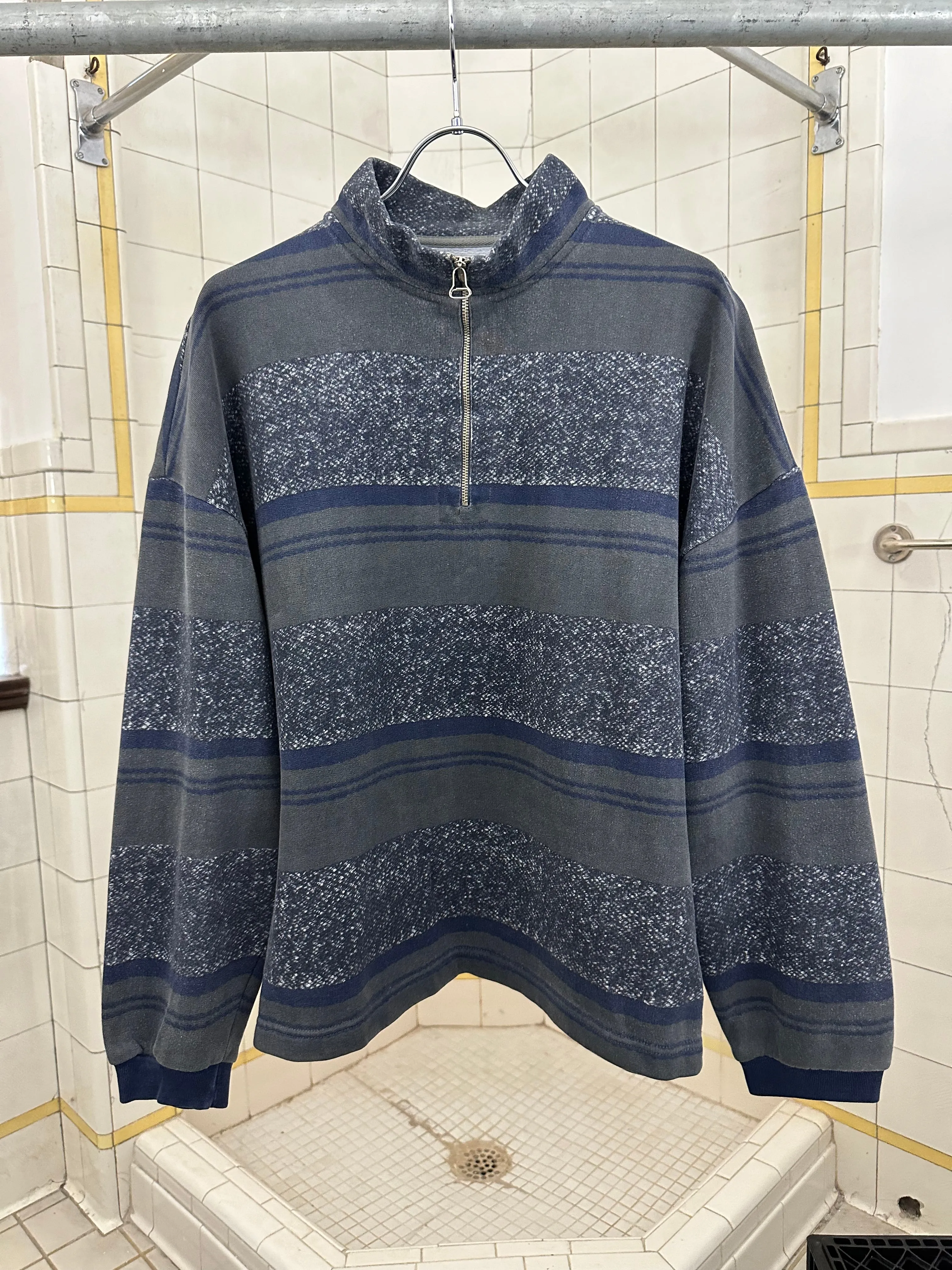 1980s Armani Graphic Quarter Zip Pullover - Size L