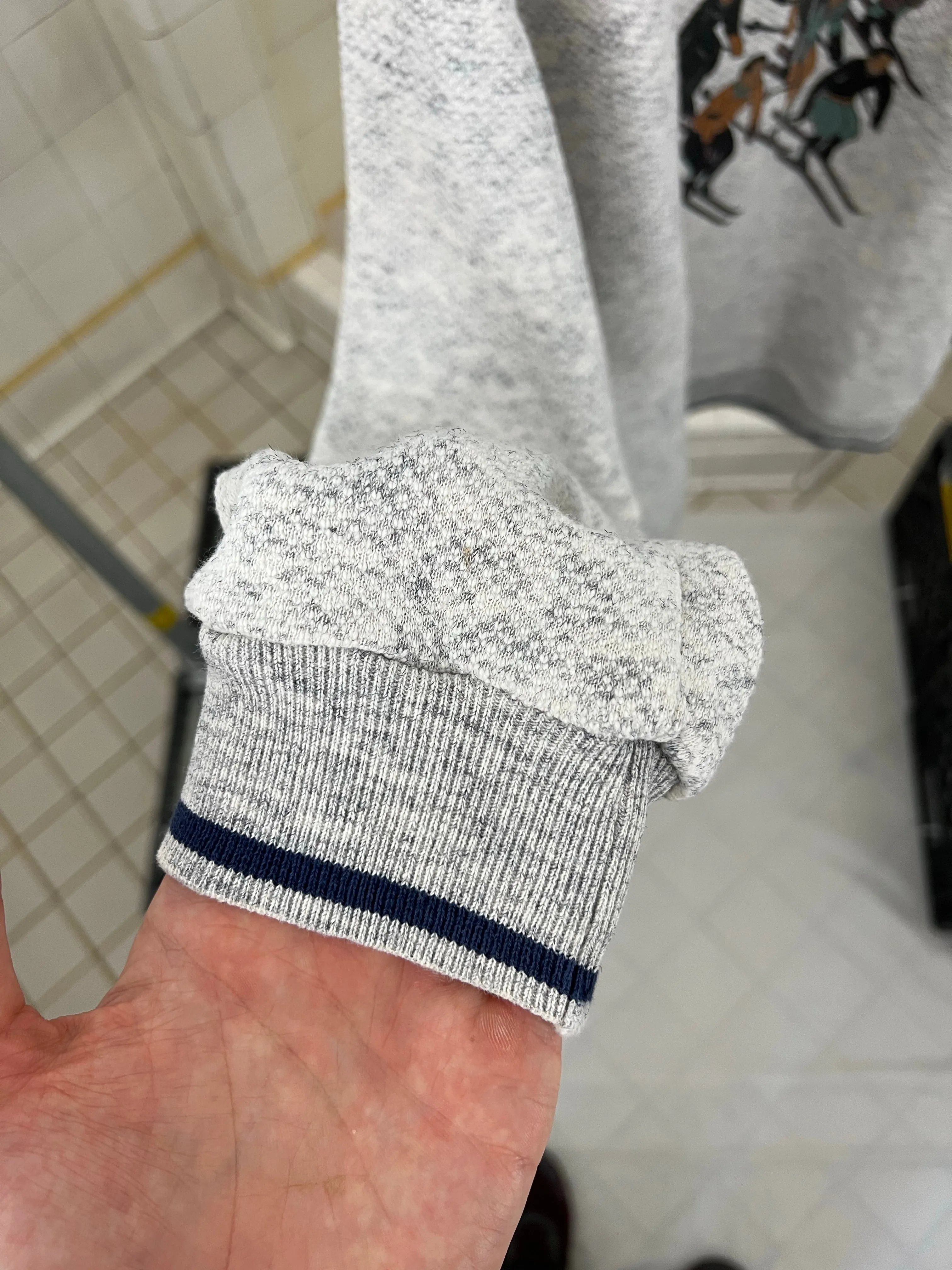 1980s Armani Quarter Zip Sweater with Skiing Graphic - Size M