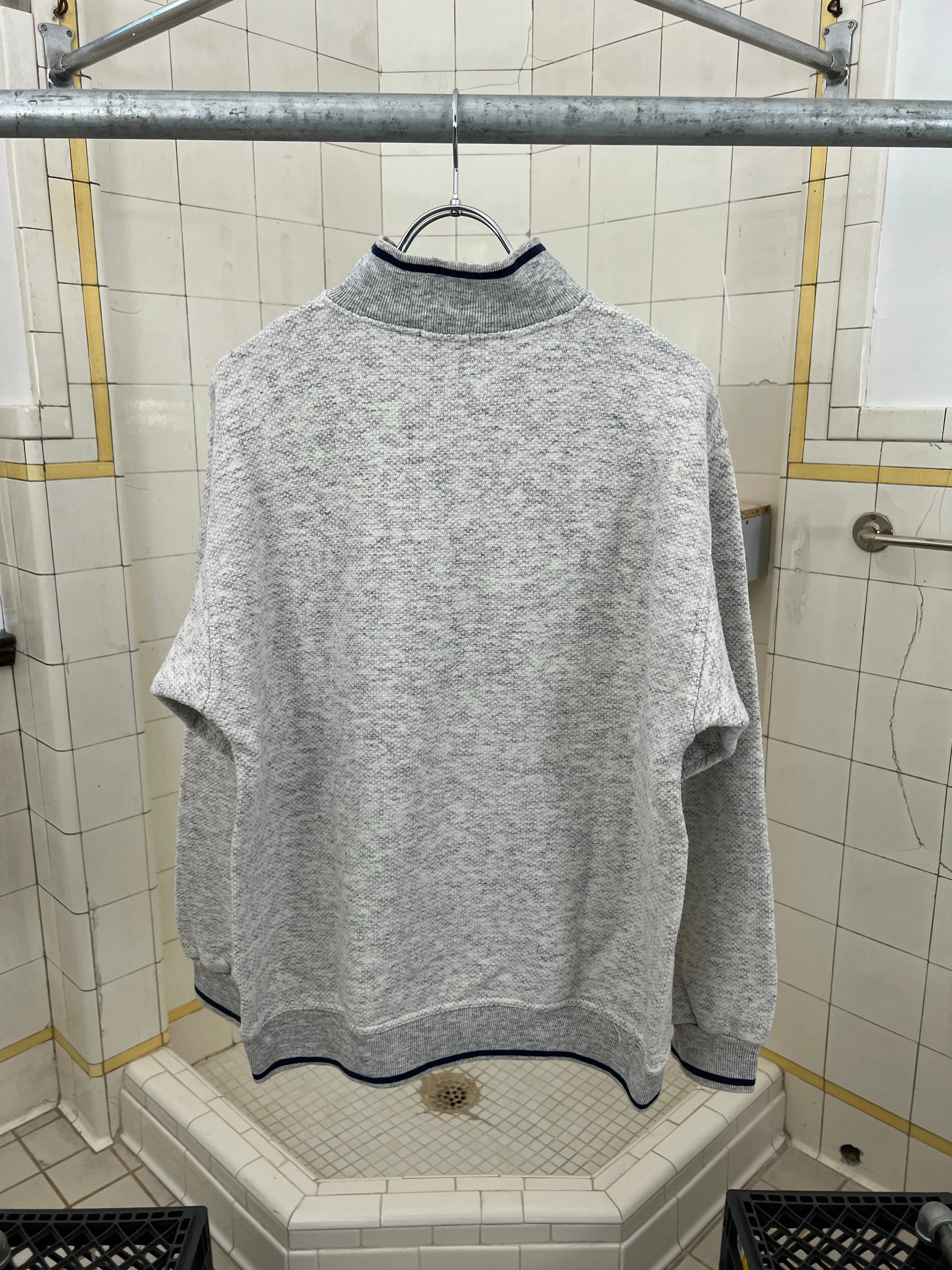 1980s Armani Quarter Zip Sweater with Skiing Graphic - Size M