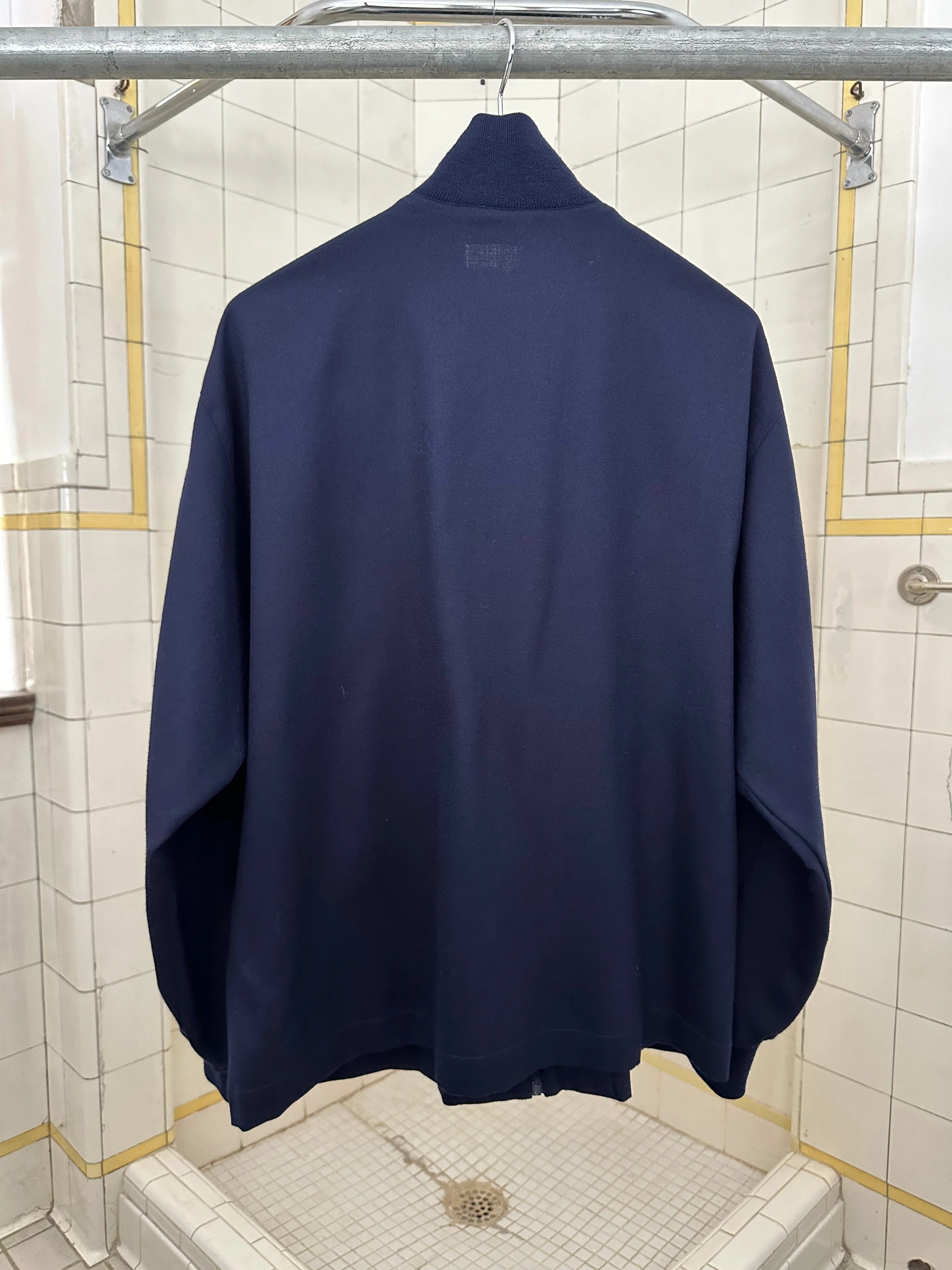 1980s Claude Montana Wool Mock Neck Quarter Zip Shirt - Size M