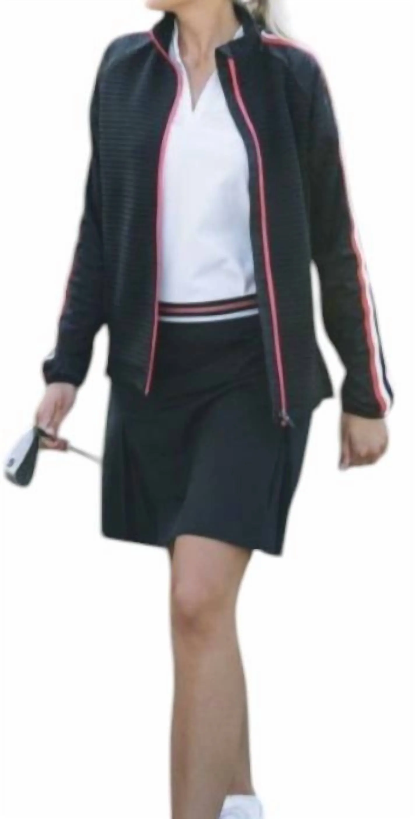 Abacus Sportswear Us - Women Turnberry 3D Stripe Fullzip Cardigan