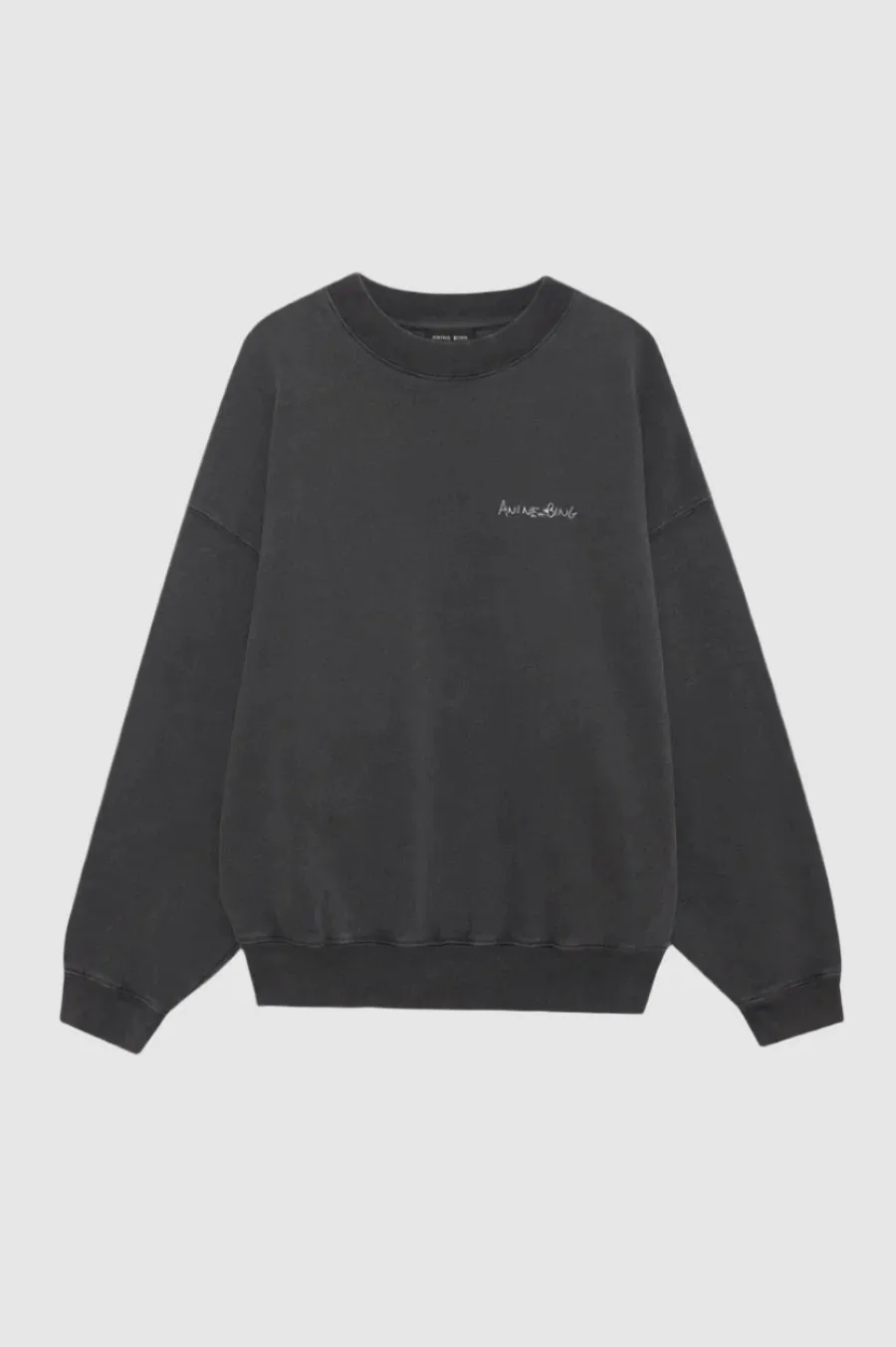 Anine Bing Jaci Sweatshirt Lyrics in Washed Black