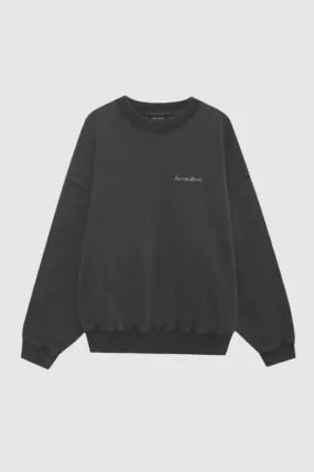 Anine Bing Jaci Sweatshirt Lyrics in Washed Black