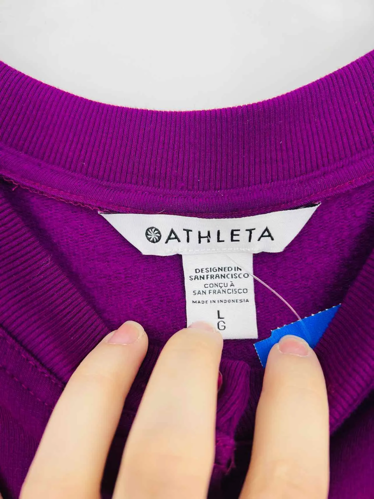 Athleta Size L Purple Henley Tops Top-Long Sleeve