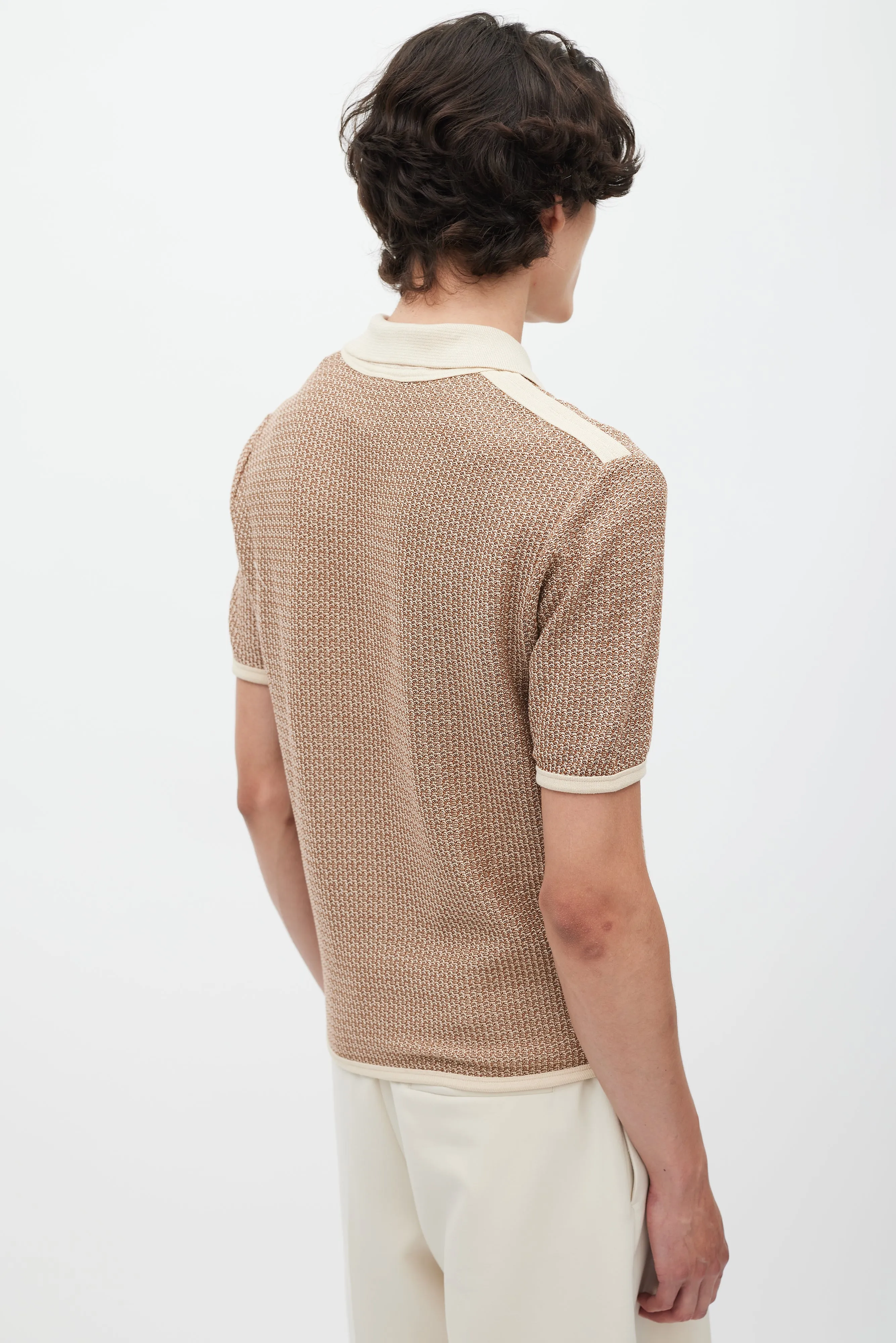 Beige Knit Polo