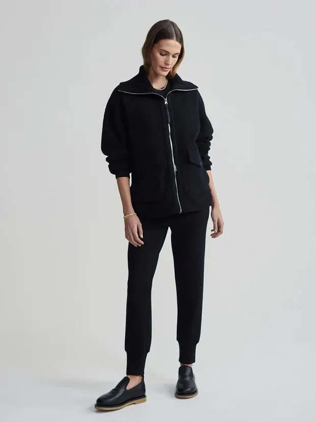 Black Eleanor Patch Pocket Fleece