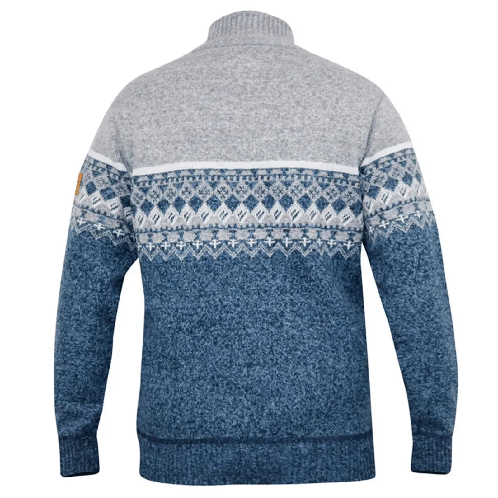 D555 Mens Ruddington Big & Tall Fairisle Half Zip Knitted Jumper