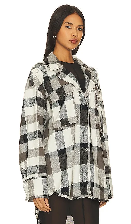 Free People Izzy Cargo Shirt in Black