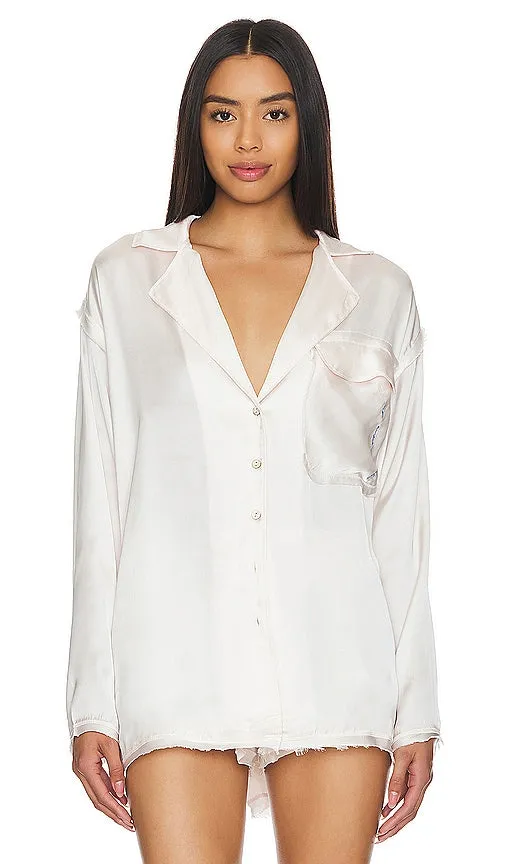 Free People x Intimately FP Like Honey Pj Shirt In Pastel in Cream