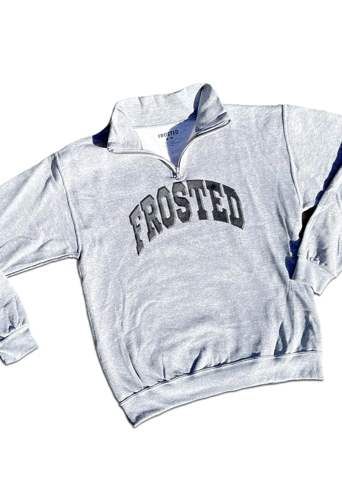 Frosted Unisex Varsity Logo Quarter Zip Longsleeve