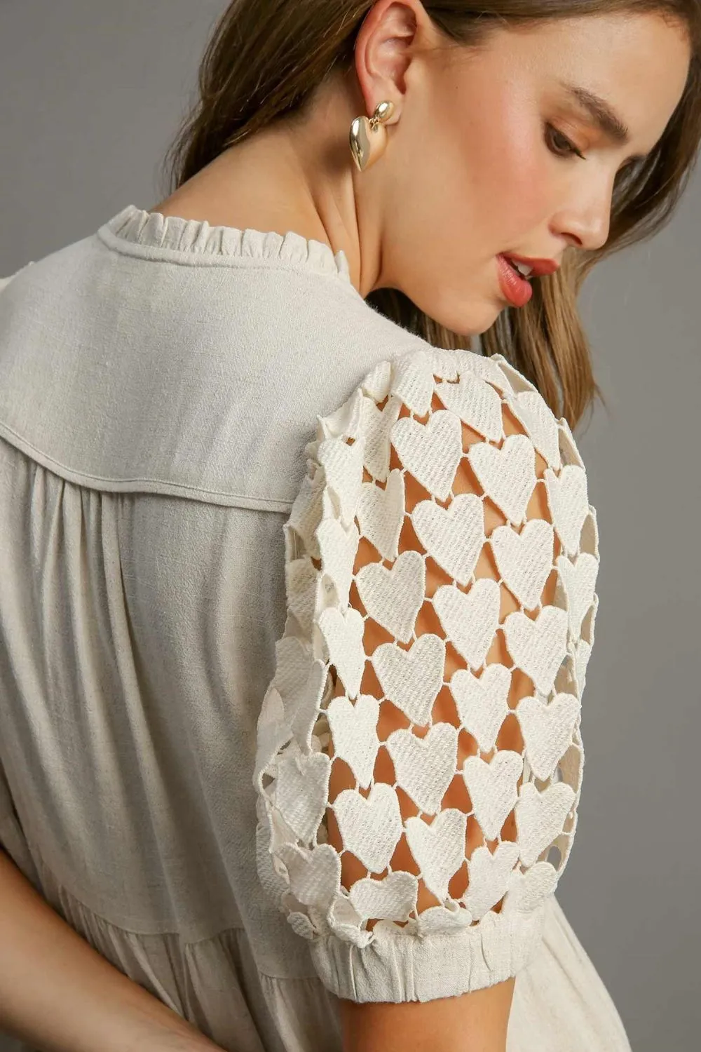 Heart Lace Sleeve Dress