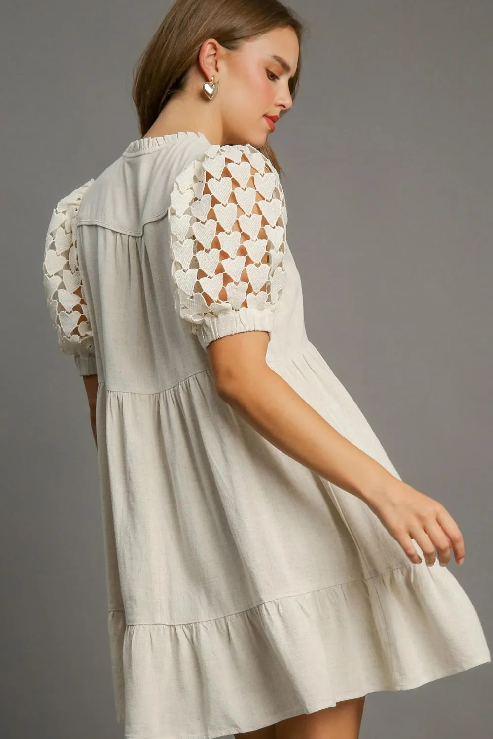 Heart Lace Sleeve Dress