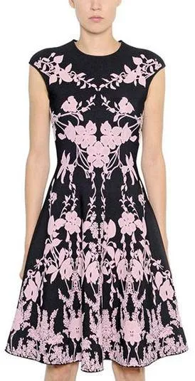 Intarsia Print Dress