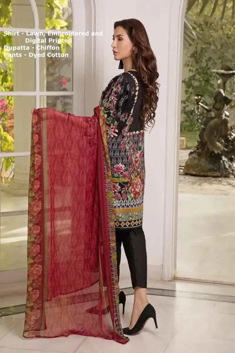 IshDeena Pakistani Dresses for Women Ready to Wear Salwar Kameez Ladies Suit - 3 Piece (Extra Small, Black & White - Embroidery Vol3)