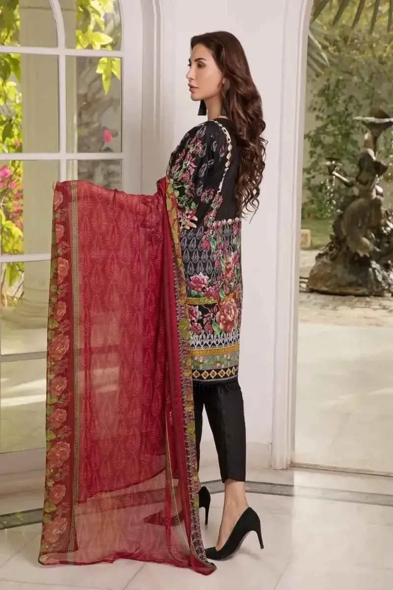 IshDeena Pakistani Dresses for Women Ready to Wear Salwar Kameez Ladies Suit - 3 Piece (Extra Small, Black & White - Embroidery Vol3)