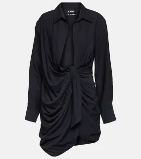 Jacquemus la robe bahia plunging mini dress, blue
