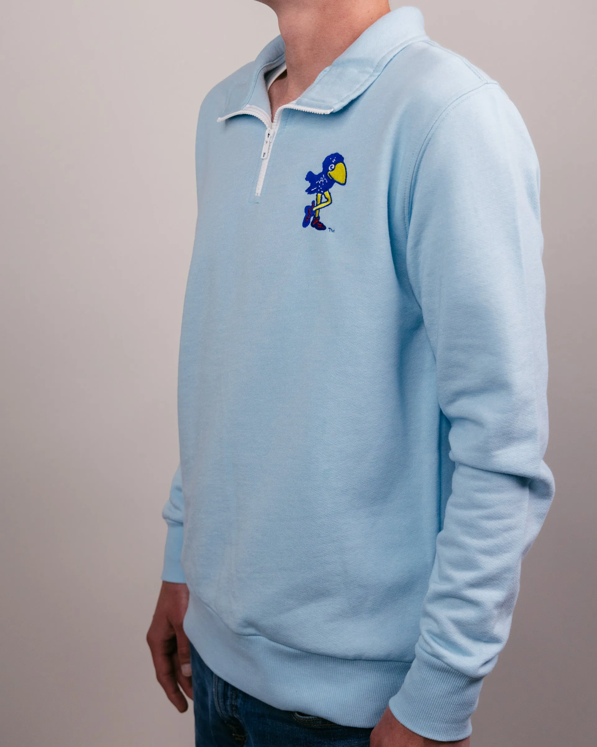 KU Leggy Jay Quarter Zip Pullover