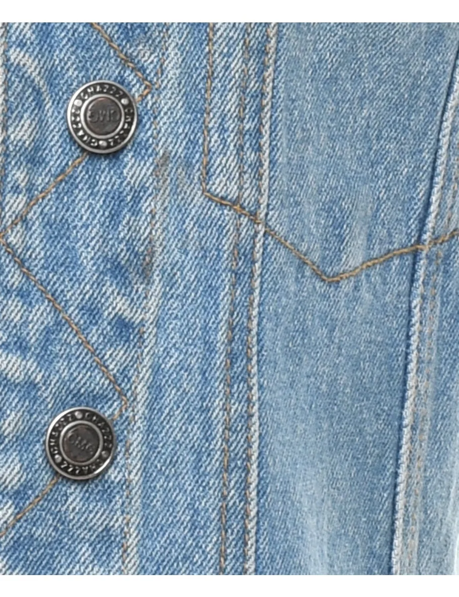 Light Wash Denim Jacket Vest - M