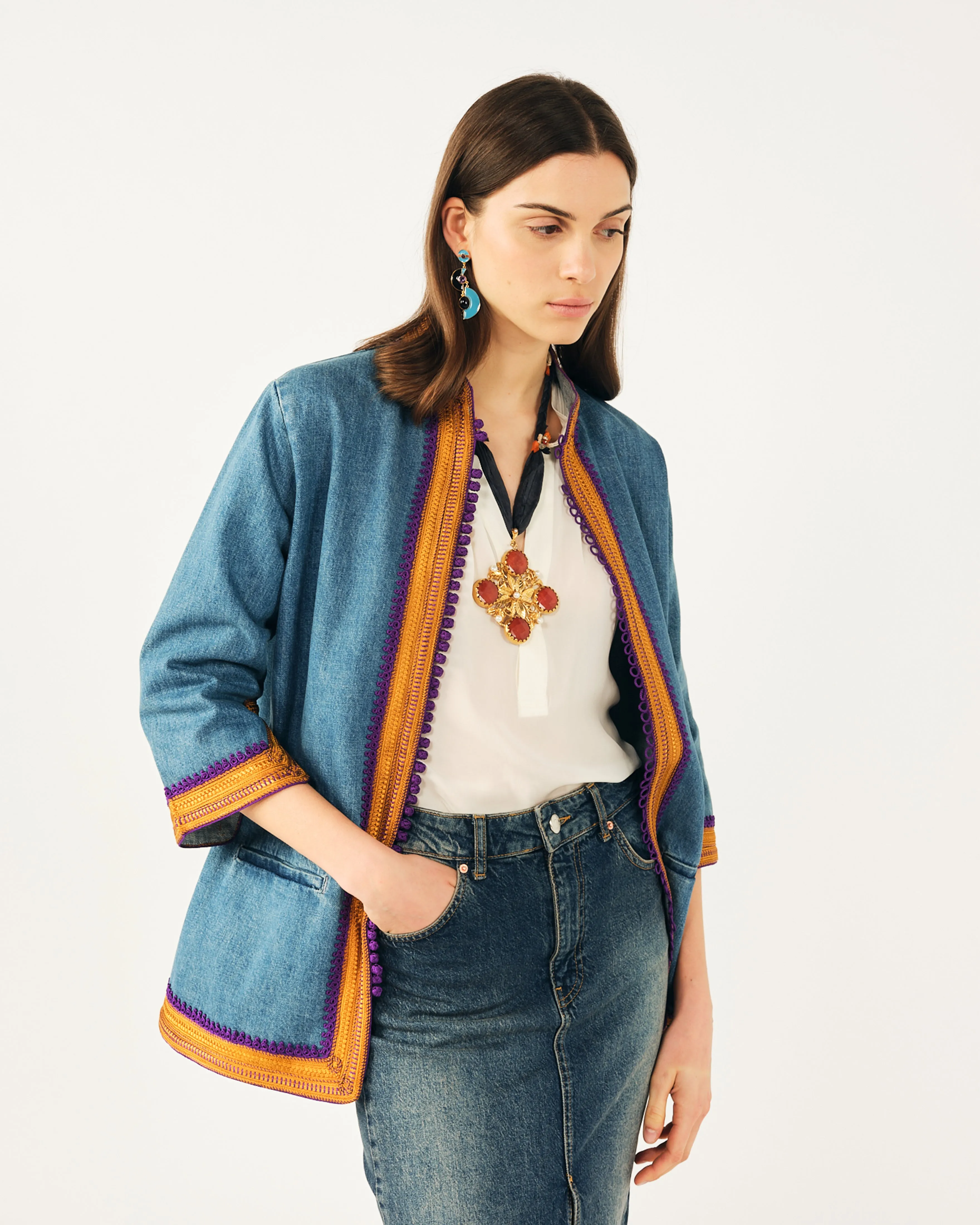 Marrakesh Denim Jacket, Ochre, M