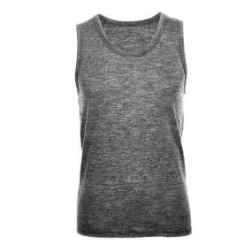 MERINO SKINS Mens Classic Round Neck Tank Singlet Thermal Top - Soft Grey