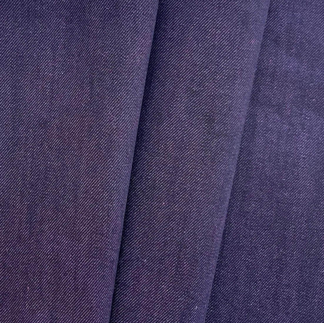 Mid-Weight Spanish Violet Stretch Cotton Denim Twill (Made in Italy)