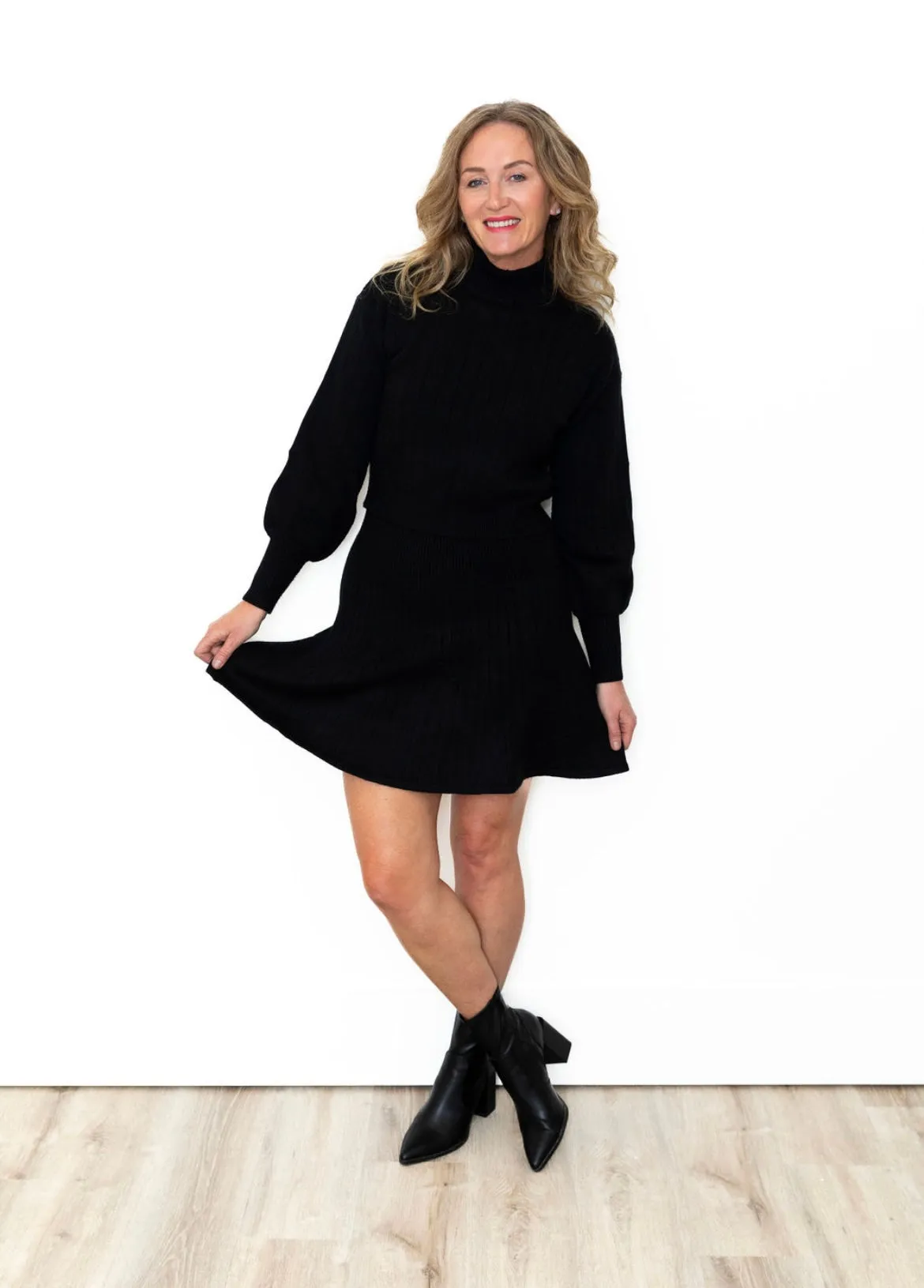 Mock Neck Sweater - Black