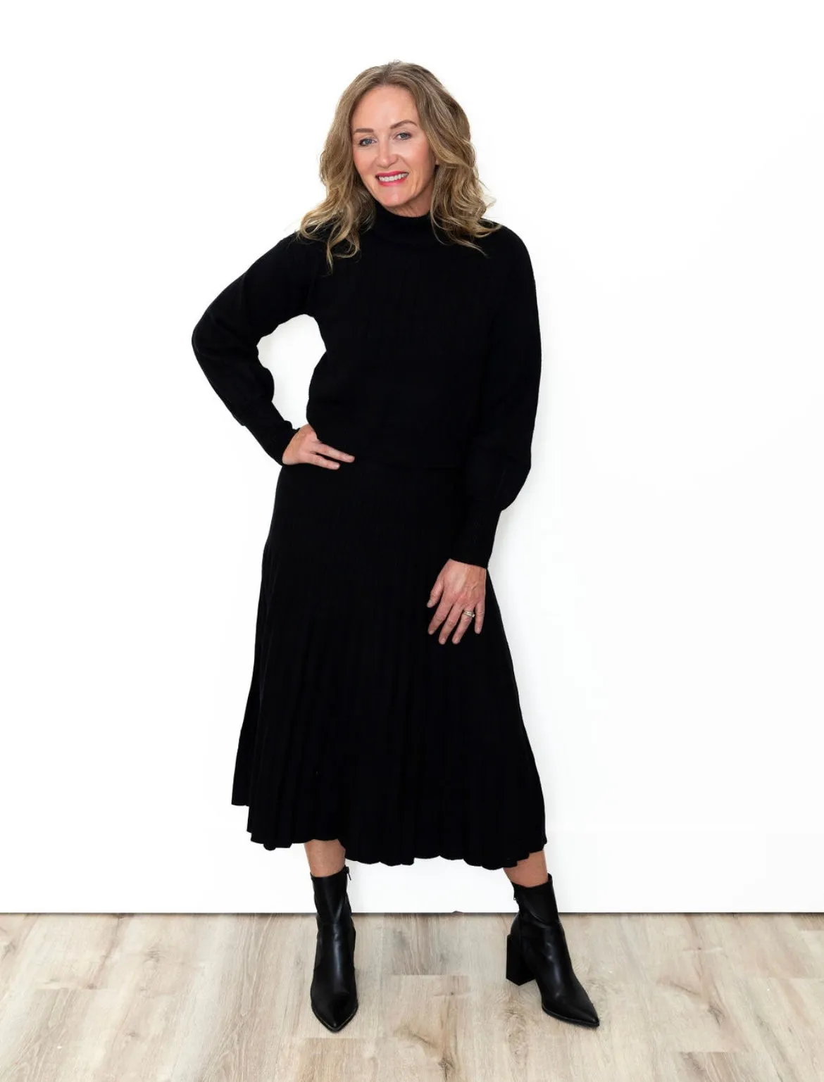 Mock Neck Sweater - Black