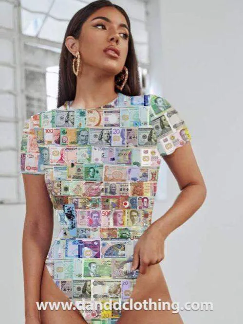 Money Bodysuit Short Sleeve