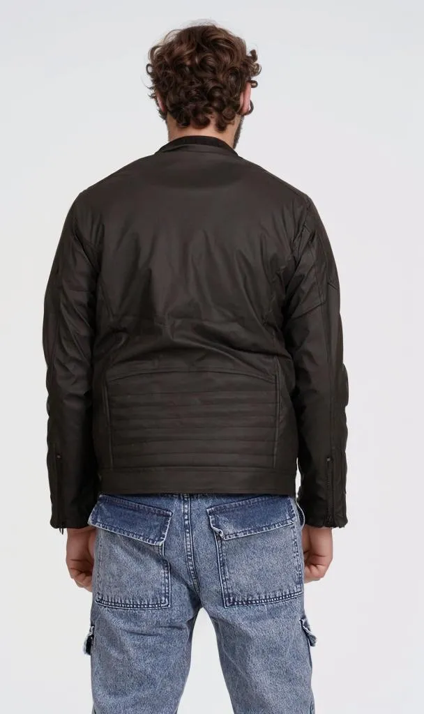 O197489-O197489 - Faux Leather Moto Jacket - Black