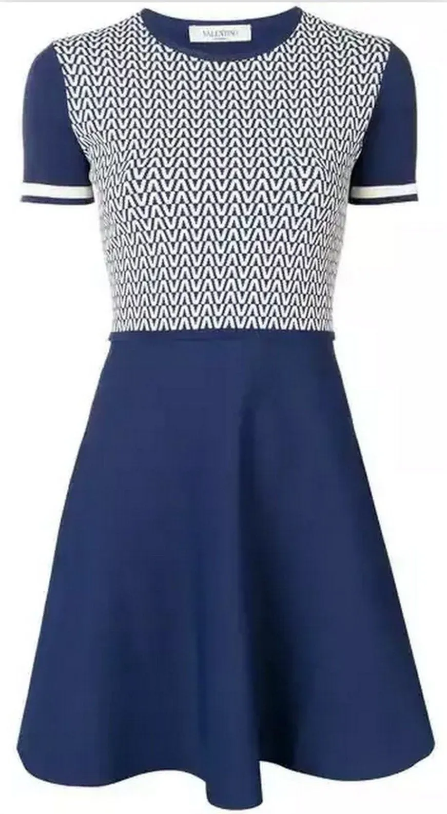 Optical V Skater Dress