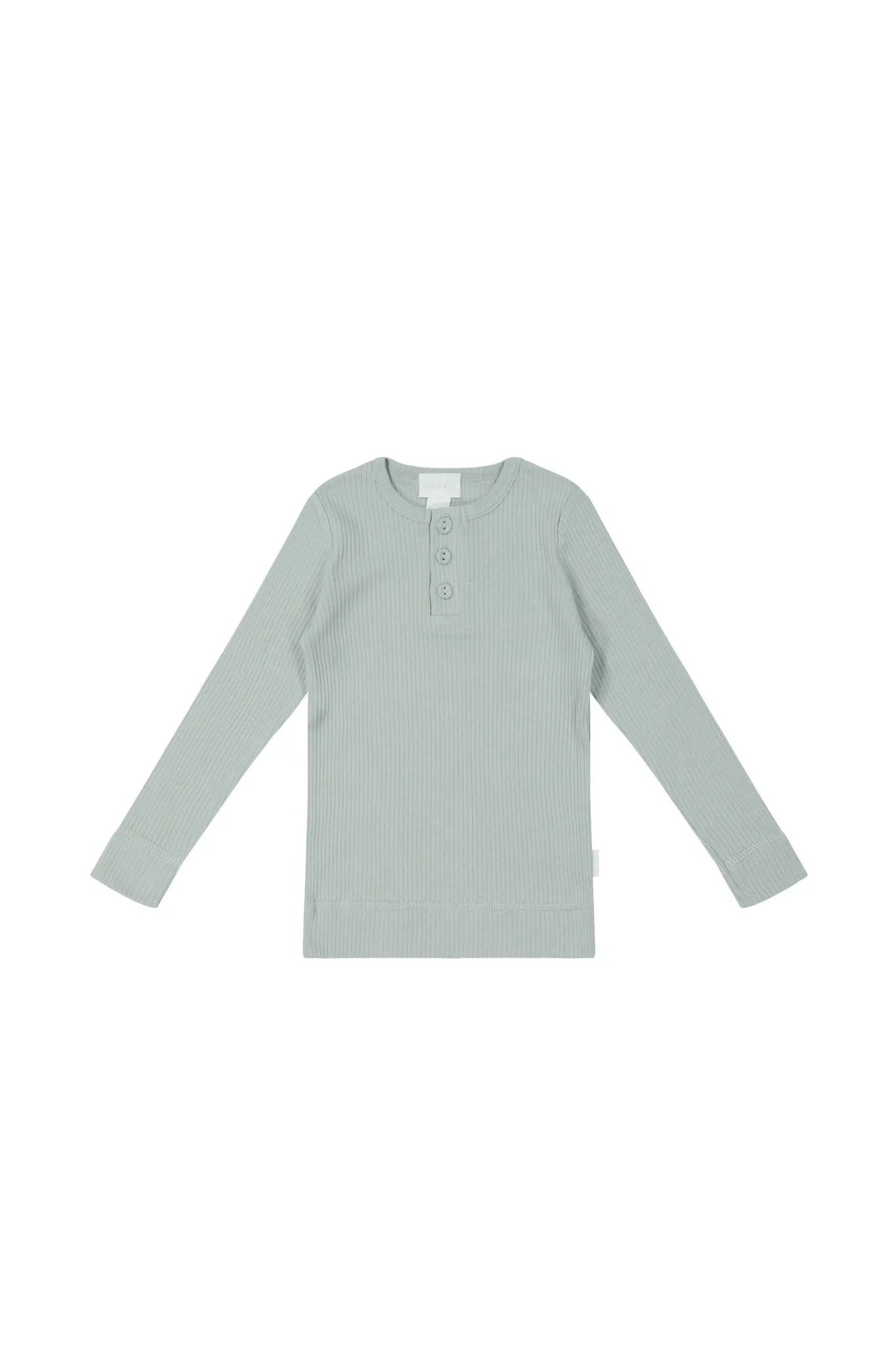 Organic Cotton Modal Long Sleeve Henley - Mineral