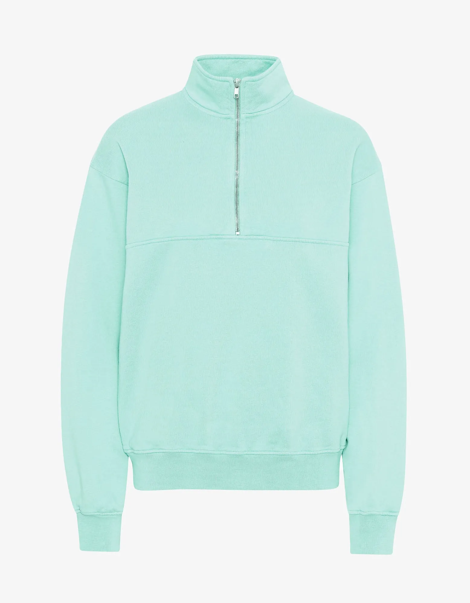 Organic Quarter Zip - Light Aqua