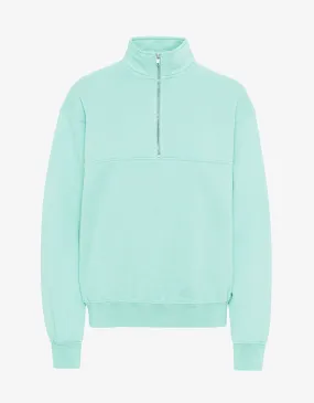 Organic Quarter Zip - Light Aqua