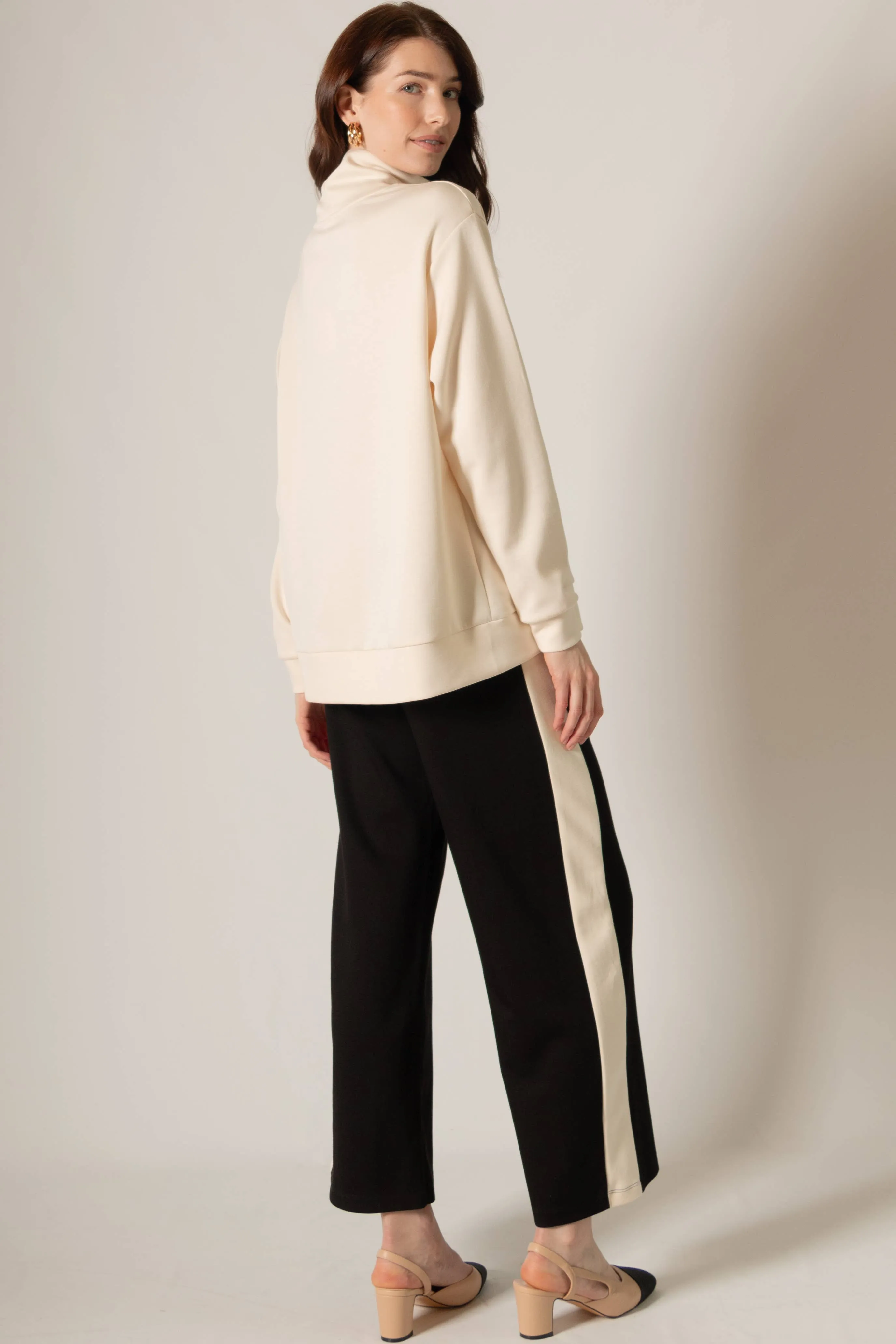 p cill Butter Modal Mock Neck Top w/ Side Zipper