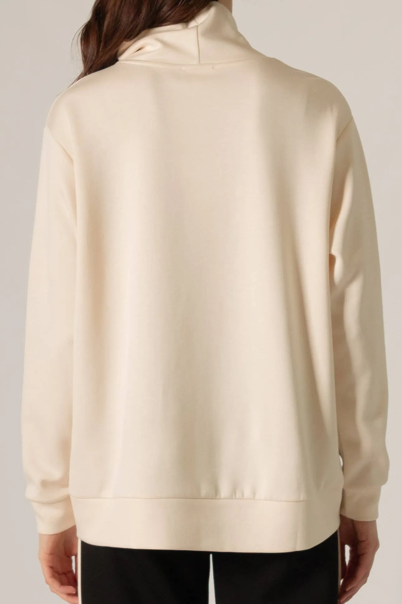 p cill Butter Modal Mock Neck Top w/ Side Zipper
