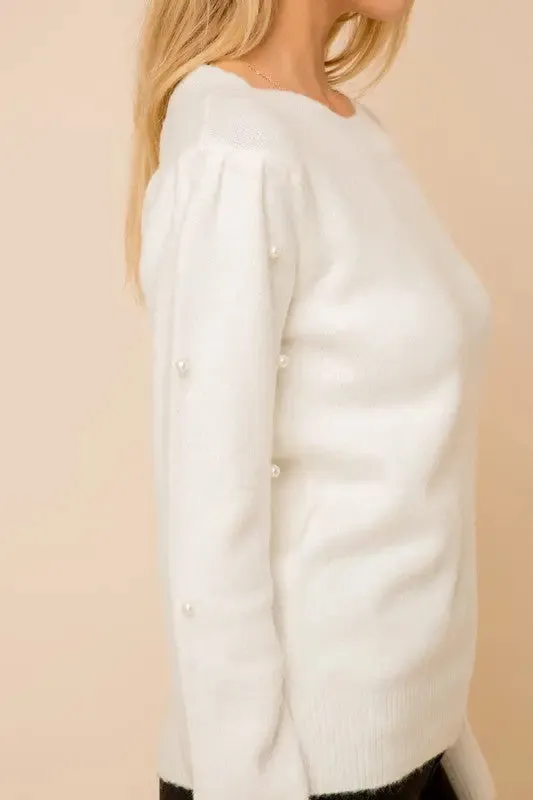 Pearl Detailed Pullover Sweater