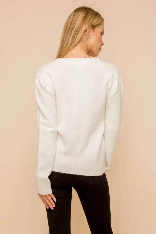 Pearl Detailed Pullover Sweater
