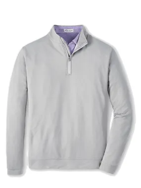 Peter Millar Perth Melange Performance Quarter-Zip in Gale Grey