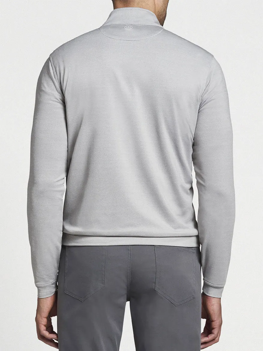 Peter Millar Perth Melange Performance Quarter-Zip in Gale Grey