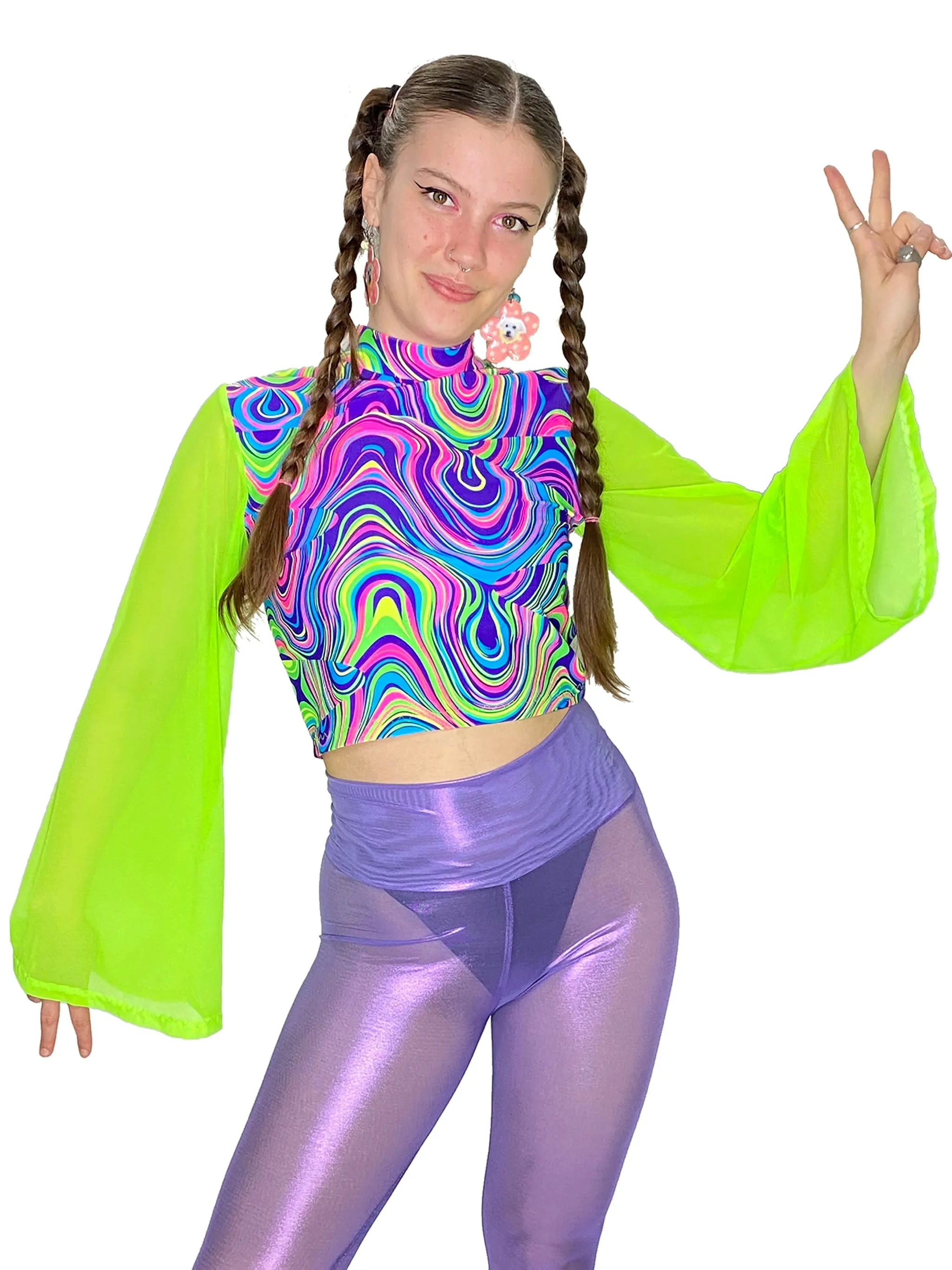 Psychedelic Bell Sleeve Top
