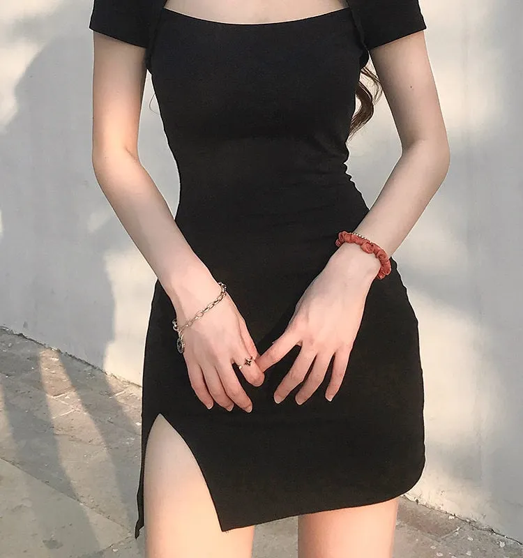 Punk Choker Split Side Dress Mini Dress