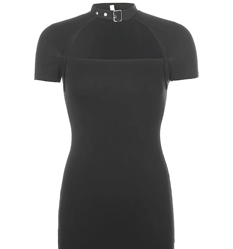 Punk Choker Split Side Dress Mini Dress