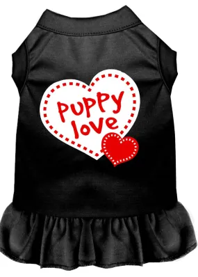 Puppy Love Screen Print Dress Black Sm (10)