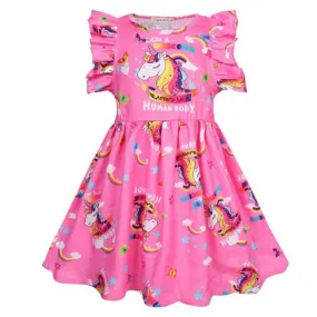Short Sleeve Unicorn Dress