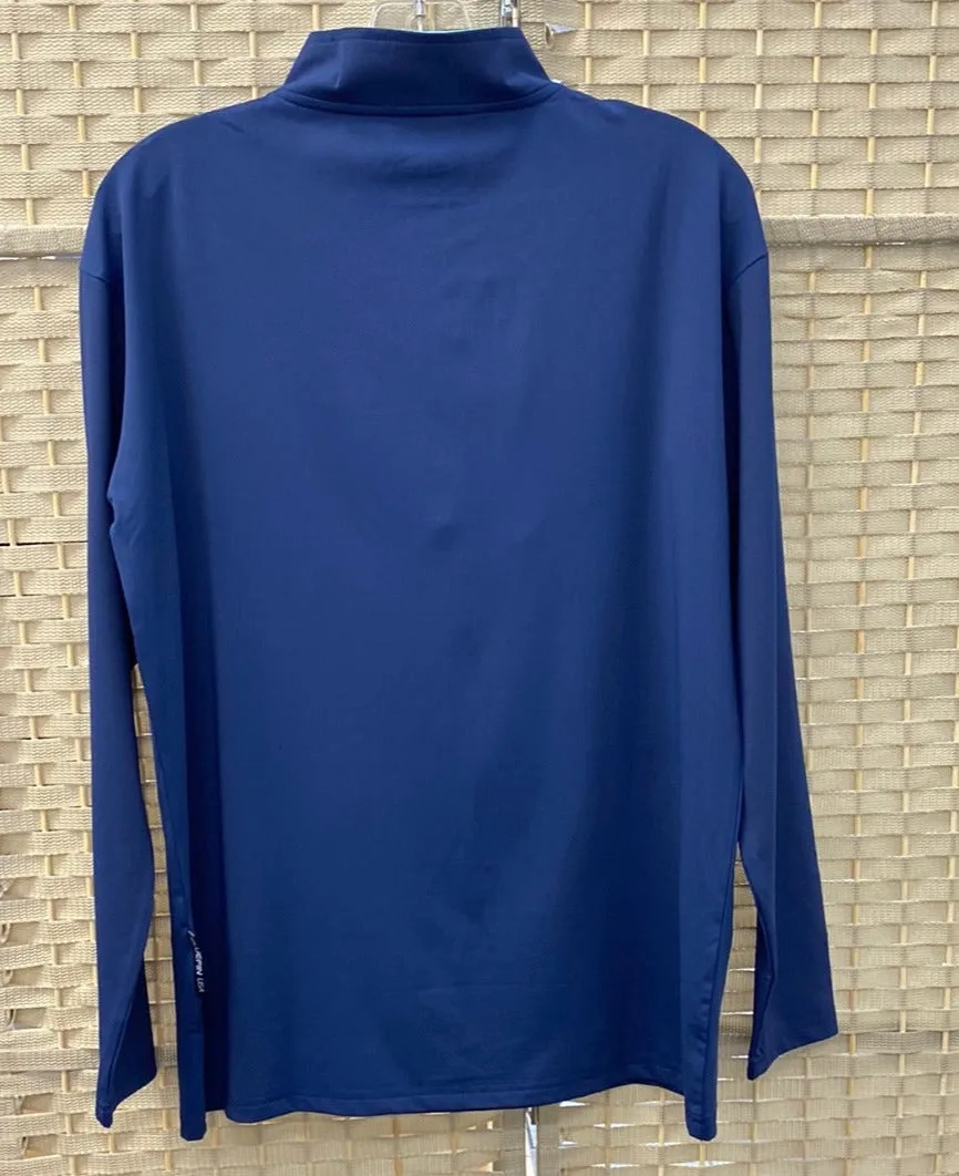 Solar Quarter Zip Tee w Pockets - Navy