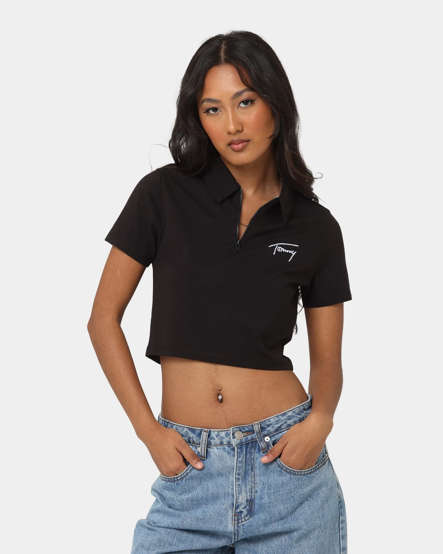 Tommy Jeans Women's TJW Crop Chest Signature T-Shirt Black