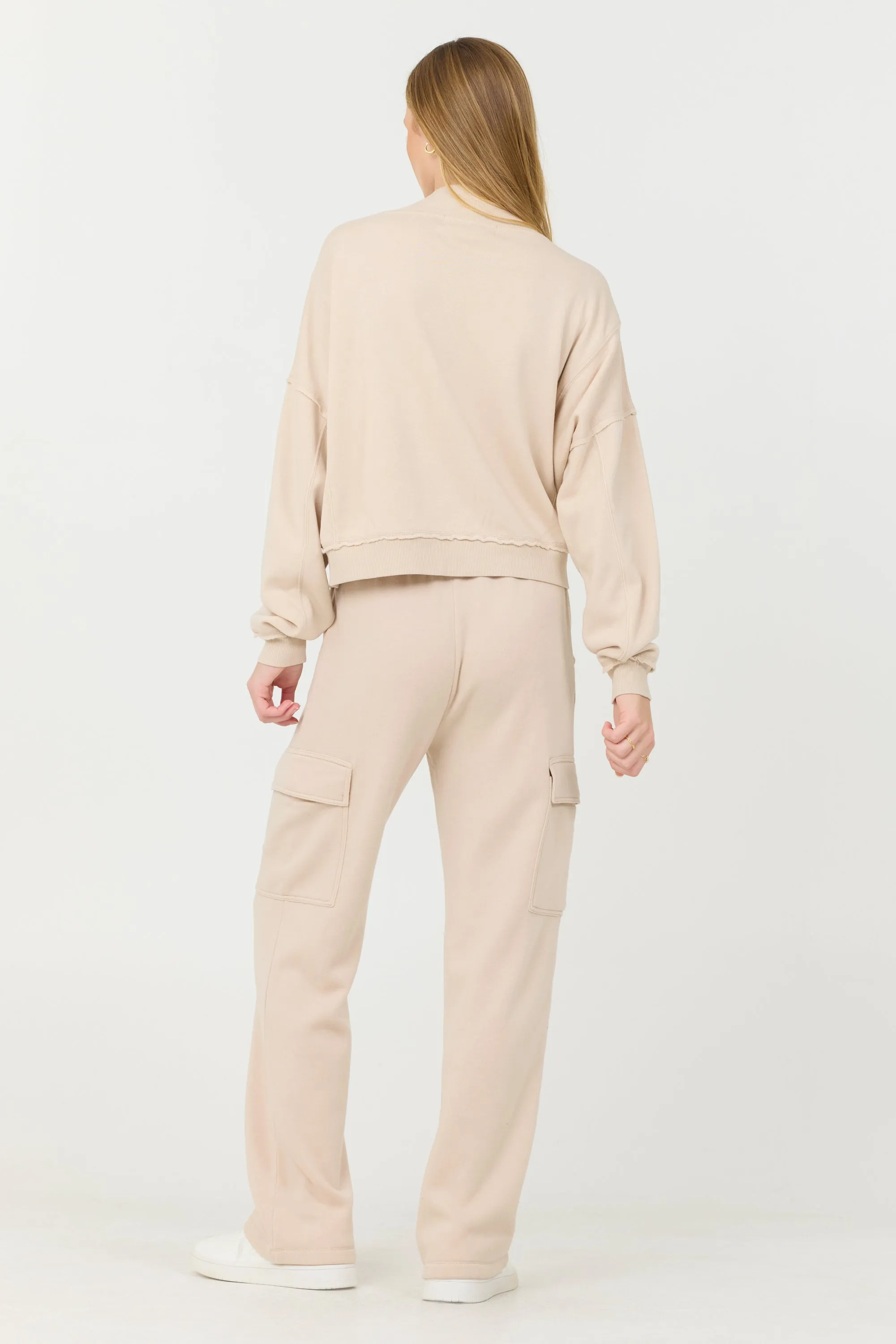 Vanilla Cream Cashmere Fleece Quarter Zip