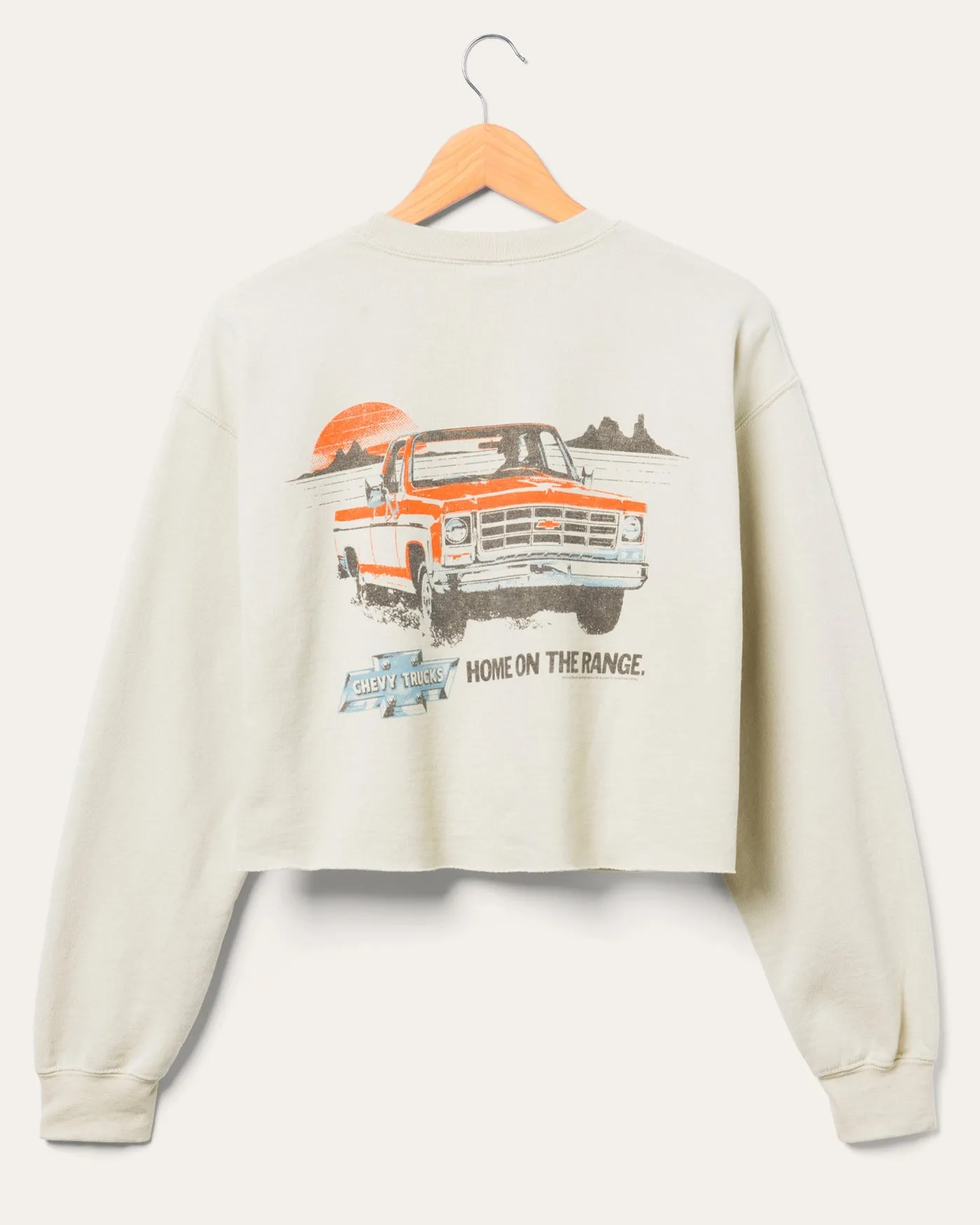 Women's Chevy Trucks Home on the Range Cropped Flea Market Fleece