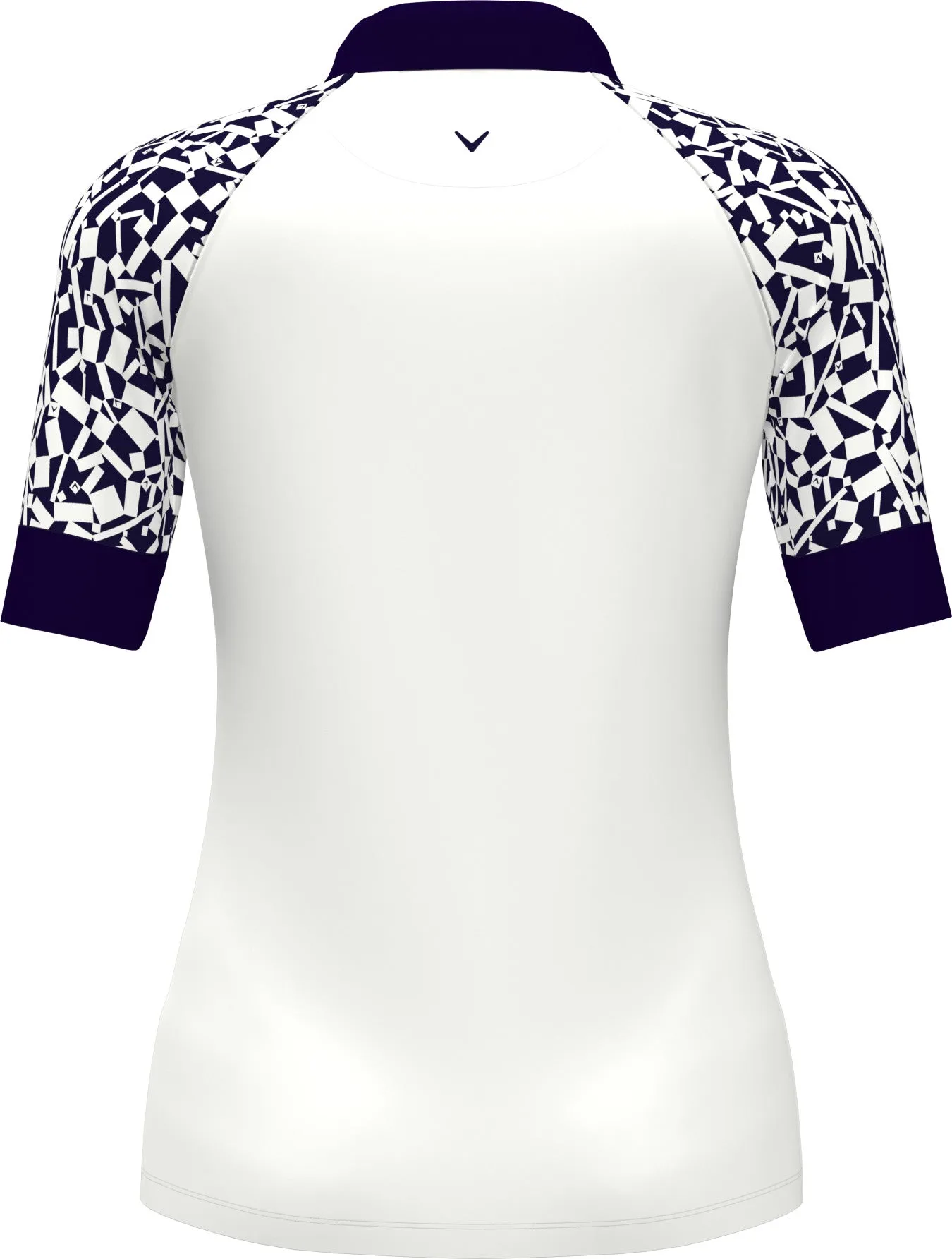 Women's Two-Tone Geometric 1/4 Zip Golf Polo In Brilliant White